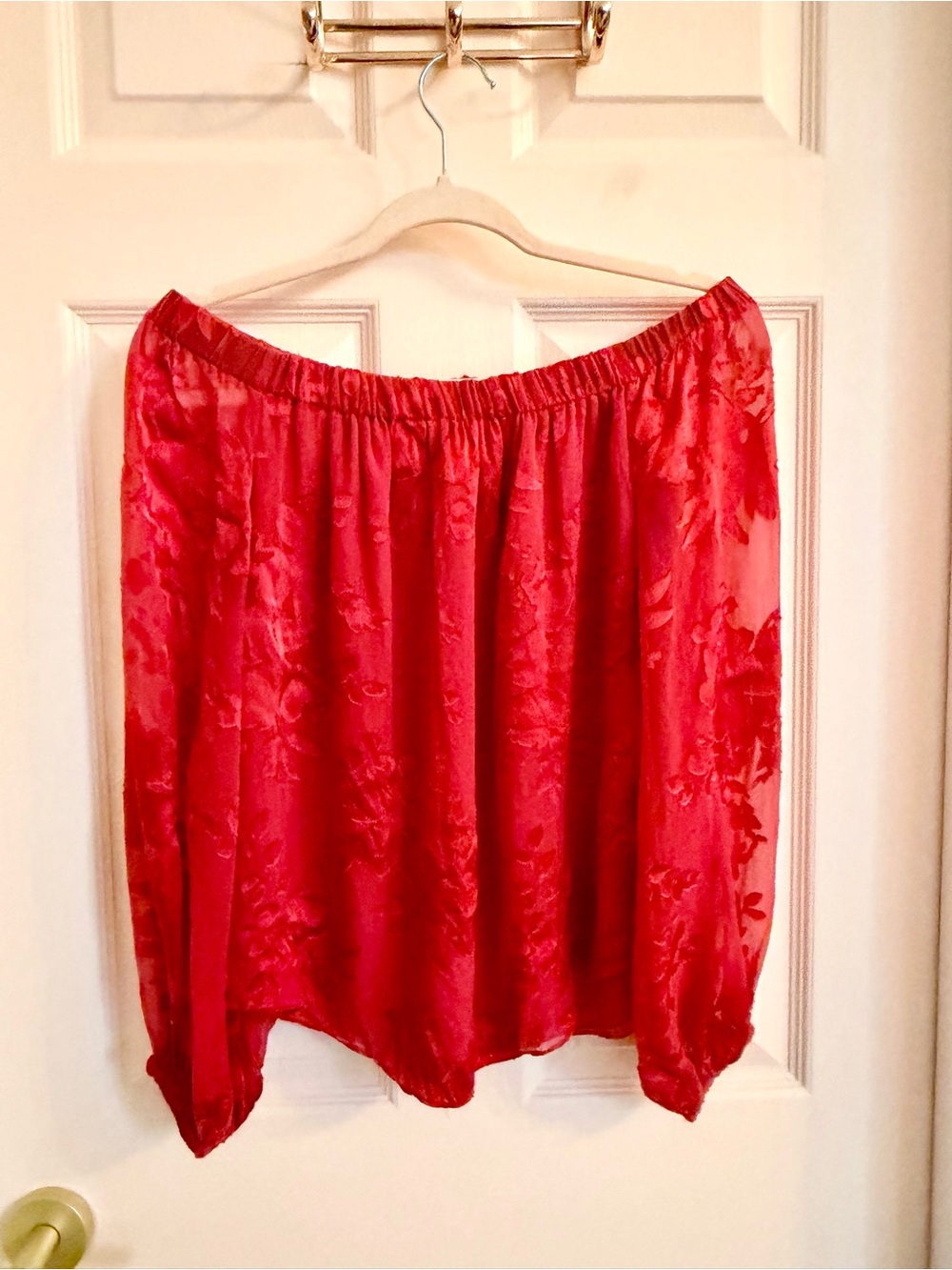 Red off the shoulder WHBM top